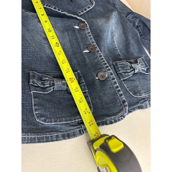Vintage VTG Live a Little 90’s Denim Jean Jacket with Bow Pocket Detail Size S - Picture 7 of 7